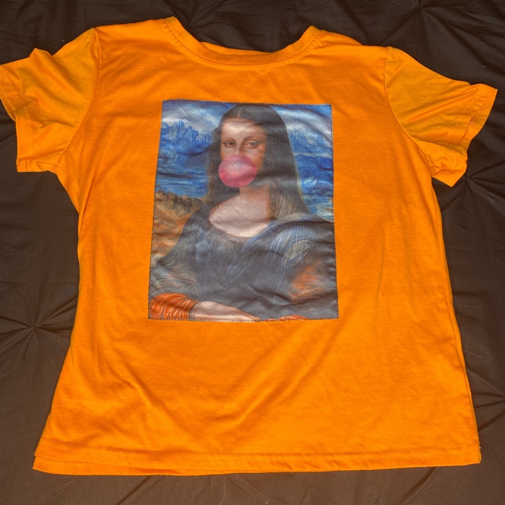 Orange graphic tee